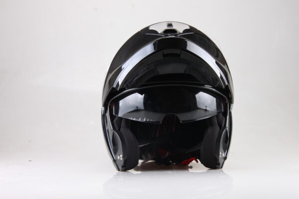 CASCO ABATIBLE NEGRO BRILLOSO