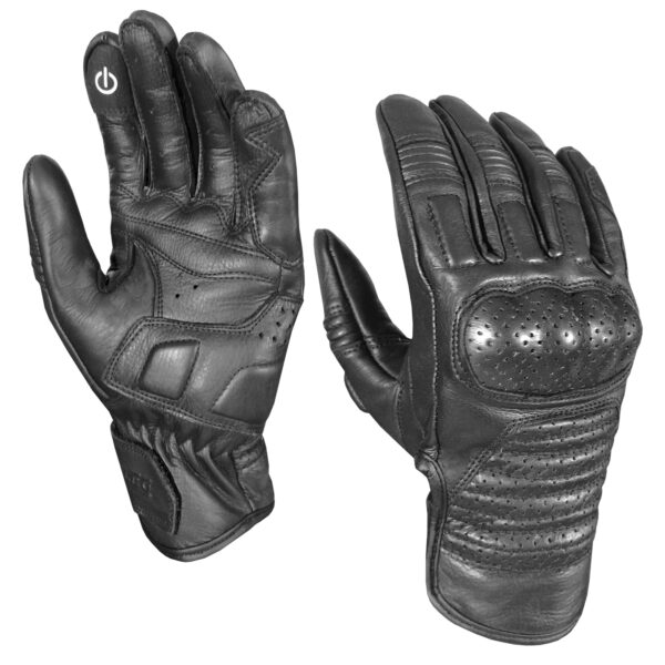 GUANTE DE PIEL PARA MOTO VENON NEGRO