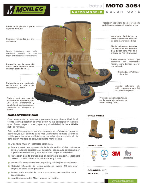 Bota Motocilcista , color Tabaco - Imagen 8